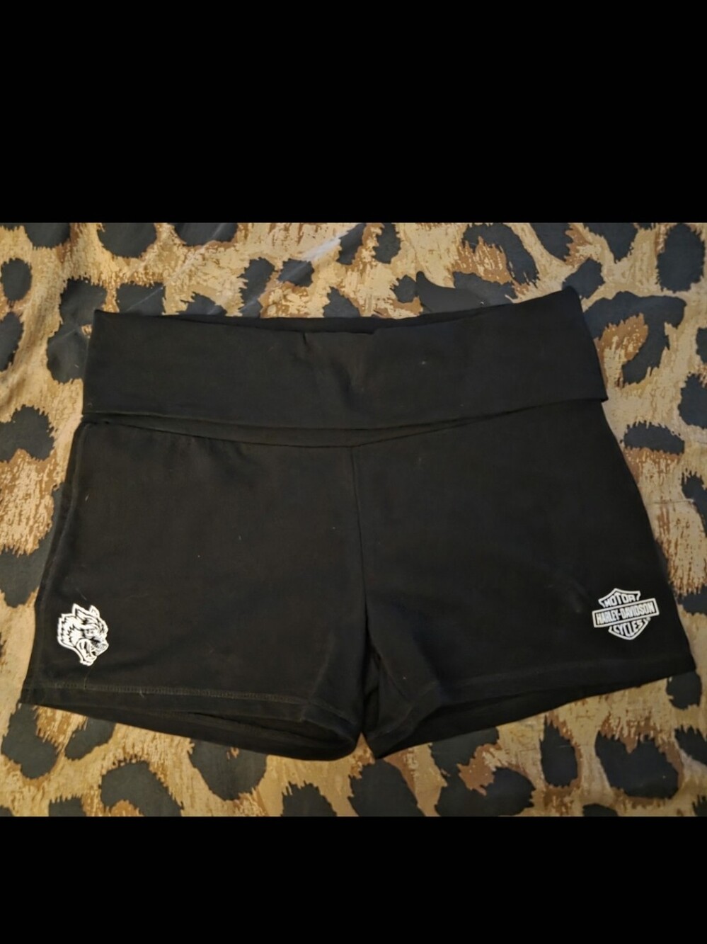 Darc Sport Black Women's Fold-Over Waist Bike Shorts